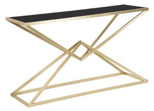 Konzolový stolek Mauro Ferretti Pyrmo 130x40x75 cm, zlatá/černá