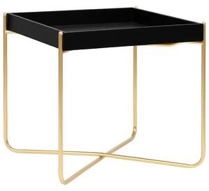 Jídelní stůl černý a zlatý 38 x 38 x 38,5 cm MDF