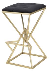 Barová stolička Mauro Ferretti Pyrmo 40x40x75 cm, zlatá/černá