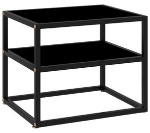 Konzolový stolek černý 50 x 40 x 40 cm tvrzené sklo