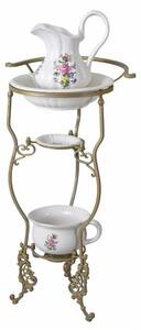 Luxusní zámecký mycí set se stojanem a květinovým porcelánem 103 cm