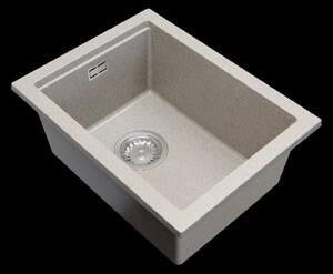 Gamma Decor 3850, 1-komorový granitový dřez 380x500x207 mm, béžová, GMA-ZLE000157