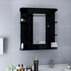 Koupelnová zrcadlová skříňka černá 66 x 17 x 63 cm MDF