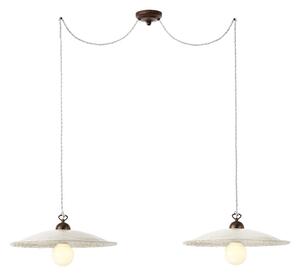 Redo LEA 02-904 + CF40 - Závěsné retro svítidlo s keramickými stínidly Ø 44cm (Dvojramenný retro závěsný lustr )