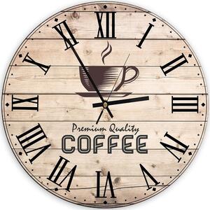 Hodiny na zeď Prémiová kvalita kávy Rozměry: 40 x 40 cm