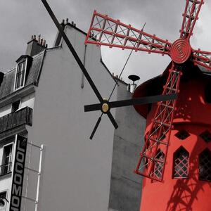 Hodiny na zeď Moulin Rouge Rozměry: 40 x 40 cm