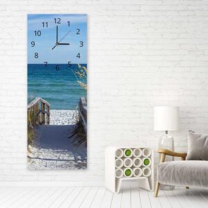 Hodiny na zeď Cesta na pláž Rozměry: 25 x 65 cm