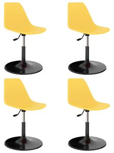 Otočné jídelní židle 4 ks žluté PP