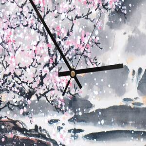 Hodiny na zeď Cherry Blossom Rozměry: 40 x 40 cm