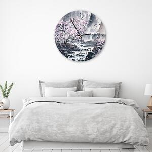 Hodiny na zeď Cherry Blossom Rozměry: 40 x 40 cm