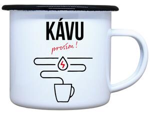 Plecháček s potiskem Kávu prosím Objem: 330 ml