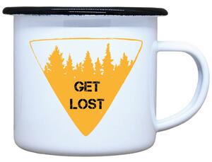 Smaltovaný plecháček s potiskem Get lost Objem: 330 ml