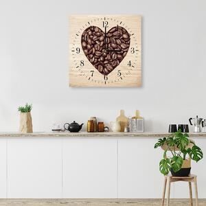 Hodiny na zeď Coffee Bean Heart Rozměry: 40 x 40 cm