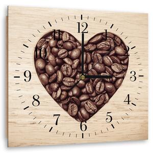 Hodiny na zeď Coffee Bean Heart Rozměry: 40 x 40 cm