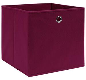 Úložné boxy 10 ks netkaná textilie 28x28x28 cm tmavě červené