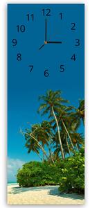 Hodiny na zeď Tropická pláž Rozměry: 25 x 65 cm