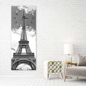 Hodiny na zeď Eiffelova věž v oblacích Rozměry: 25 x 65 cm