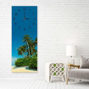 Hodiny na zeď Tropická pláž Rozměry: 25 x 65 cm