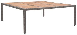 Zahradní stůl černý 200x200x74 cm polyratan a akáciové dřevo