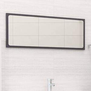 Koupelnové zrcadlo šedé vysoký lesk 90x1,5x37 cm dřevotříska