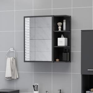 Koupelnová skříňka se zrcadlem šedá 62,5x20,5x64 cm dřevotříska