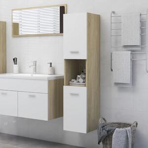 Koupelnová skříňka bílá dub sonoma 30 x 30 x 130 cm dřevotříska