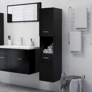 Koupelnová skříňka černá 30 x 30 x 130 cm dřevotříska