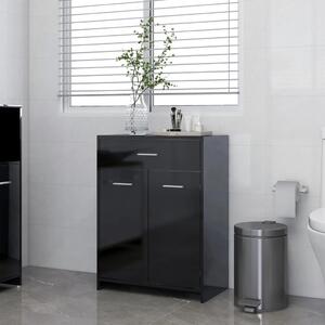 Koupelnová skříňka černá vysoký lesk 60x33x80 cm dřevotříska