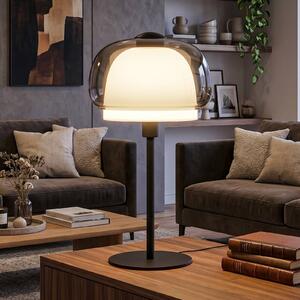 EGLO Stolní lampa Belomontejo, černá s průhlednými prvky, sklo, E27, Hliník / šedá / zinek, Obývací pokoj / jídelna, kov, Young lifestyle