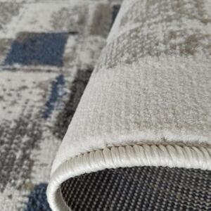 Makro Abra Kusový koberec LARA 04 Moderní krémový šedý modrý Rozměr: 80x150 cm