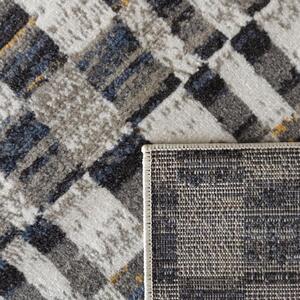 Makro Abra Kusový koberec LARA 05 Moderní Geometrický krémový šedý modrý Rozměr: 120x170 cm