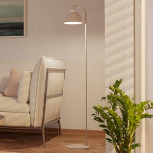 EGLO Stojací lampa Cazalilla, pískově béžová, kov, E27, výška 149 cm, Krémová / jantar, Obývací pokoj / jídelna, kov