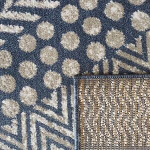 Makro Abra Kusový koberec LARA 07 Moderní Geometrický modrý Rozměr: 80x150 cm