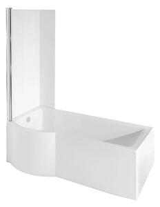 Besco Akrylátová atypická vana s vanovou zástěnou INSPIRO VK 150x70 (160x70, 170x70) Barva: Bílá, Rozměry (cm): 150x70, Orientace: Levá