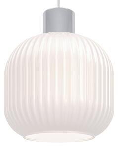 EGLO Závěsné světlo Dasmina, Ø 20 cm, bílé/chromové, sklo, E27, stmívatelný, Bílá / opál, Obývací pokoj / jídelna, Sklo, Young lifestyle