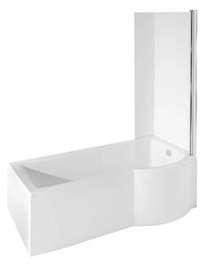 Besco Akrylátová atypická vana s vanovou zástěnou INSPIRO VK 150x70 (160x70, 170x70) Barva: Bílá, Rozměry (cm): 150x70, Orientace: Pravá