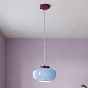 EGLO Závěsné světlo Berardelli, modrá/morušová, Ø 30 cm, sklo, E27, stmívatelný, Modrá, Obývací pokoj / jídelna, Sklo, Moderní