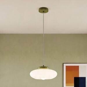 EGLO Závěsné světlo Berardelli, modrá/morušová, plochá, Ø 30 cm, sklo, stmívatelný, Modrá, Obývací pokoj / jídelna, Sklo, Moderní
