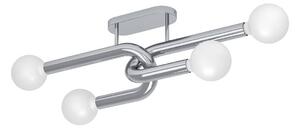 EGLO Stropní světlo Mellili, chrom, 4 žárovky, kov, plast, E27, stmívatelný, Chrom / stříbro, Obývací pokoj / jídelna, kov, Moderní