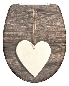 Eisl Sanitär WC prkénko Duroplast Soft Close Wood Heart 82377