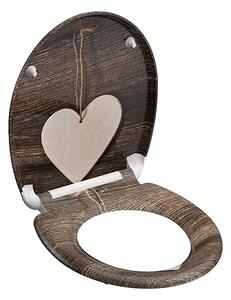 Eisl Sanitär WC prkénko Duroplast Soft Close Wood Heart 82377