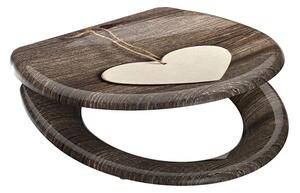 Eisl Sanitär WC prkénko Duroplast Soft Close Wood Heart 82377