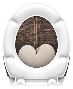 Eisl Sanitär WC prkénko Duroplast Soft Close Wood Heart 82377