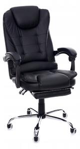 Kancelářské křeslo Relax s podnožkou na nohy, černá barva