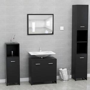 Set koupelnového nábytku černý dřevotříska