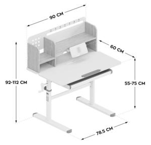 Dětský rostoucí psací stůl Mark Adler Study 5.0 Grey