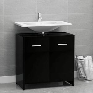 Koupelnová skříňka černá vysoký lesk 60x33x61 cm dřevotříska