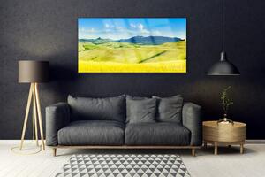 Akrylový obraz Vesnice Hory Krajina 120x60 cm