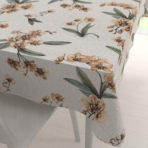 Biante Bavlněný obdélníkový ubrus Sandra SA-624 Hnědé orchideje na bílém 50x100 cm