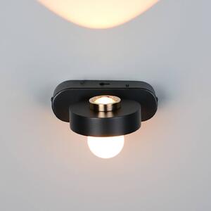 Trio Lighting LED nástěnné světlo Arpino černé, výsuv 15 cm, kovové, 2ramenné., stmívatelný, Černá, Obývací pokoj / jídelna, kov, Moderní
